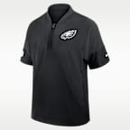 Chamarra de manga corta Nike de la NFL con gorro y medio cierre para hombre Philadelphia Eagles Sideline Coach
