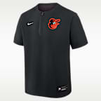 Rompevientos de manga corta Nike Dri-FIT de la MLB de cierre de 1/4 para hombre Baltimore Orioles Authentic Collection