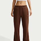 Nike Studio Fleece Medium Weight Women's Mid-Rise Open-Hem Trousers