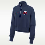 Minnesota Twins Phoenix Women's Nike MLB Cropped 1/4-Zip Crew