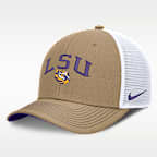 LSU Primetime Arched Men's Nike Dri-FIT College Trucker Adjustable Hat