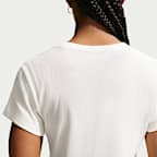 Playera de manga corta de tela de canalé ajustada para mujer Nike Sportswear