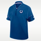 Indianapolis Colts Sideline Coach Men's Nike NFL 1/2-Zip Short-Sleeve Hooded Jacket