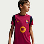 F.C. Barcelona Strike Older Kids' Nike Football Dri-FIT Short-Sleeve Top