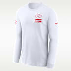 Kansas City Chiefs Sideline Team Issue Men's Nike Dri-FIT NFL Long-Sleeve T-Shirt