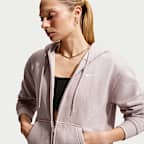 Sweat à capuche zippé Nike Studio Fleece Medium Weight pour femme