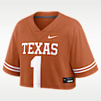 Jersey universitario Nike Dri-FIT Game cropped Texas para mujer