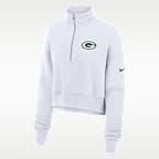 Green Bay Packers Primetime Phoenix Women's Nike NFL Oversized Cropped 1/4-Zip Crew