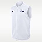 Chaleco universitario Nike Therma-FIT de cierre completo para hombre LSU Primetime Victory