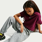 Pants holgados para niños talla grande Nike Sportswear Club Fleece