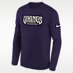 Minnesota Vikings Rivalries Collection Sideline Legend Big Kids' Nike Dri-FIT NFL Long-Sleeve T-Shirt