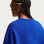Sudadera de cuello redondo con estampado en relieve oversized para mujer Nike Studio Fleece Medium Weight