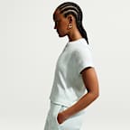 Tajt, ribbad kortärmad t-shirt Nike Sportswear för kvinnor