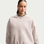 Nike Studio Fleece Medium Weight Women's Oversized V-Neck Top
