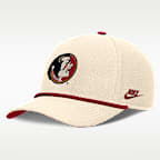 Gorra universitaria Nike ajustable para hombre Florida State Legacy Vintage Rope Rise
