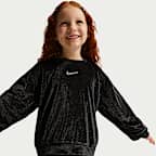 Nike Little Kids' Swoosh Sparkle 2-Piece Velvet Pants Set