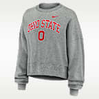 Sudadera de cuello redondo sin cierre universitaria Nike para mujer Ohio State Phoenix Arch