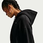 Sudadera con gorro cropped oversized de cierre completo para mujer Nike Studio Fleece Medium Weight