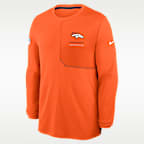 Playera de manga larga Nike Dri-FIT de la NFL para hombre Denver Broncos Sideline Coach