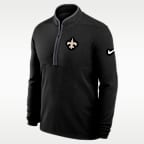 New Orleans Saints Logo Victory Men's Nike Dri-FIT NFL 1/2-Zip Long-Sleeve Top