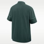 Chamarra con gorro de manga corta universitaria Nike de medio cierre para hombre Michigan State Sideline Coach