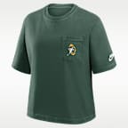 Playera Nike de la NFL para mujer Green Bay Packers Rewind Pocket Boxy