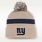 Gorro con dobladillo y pompón Nike de la NFL de los New York Giants para hombre, línea Rewind Peak