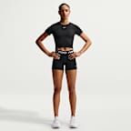 Playera de manga corta Dri-FIT de jacquard cropped para mujer Nike Pro