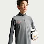 Haut d'entraînement de foot à manches longues et 1/4 de zip Dri-FIT Nike Academy pour ado