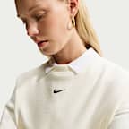 Nike Studio Fleece Medium Weight Women's Oversized Cropped Crew