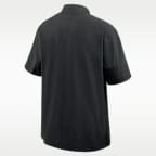 Oregon Sideline Coach Men's Nike College 1/2-Zip Short-Sleeve Hooded Jacket