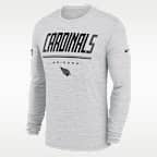 Arizona Cardinals Sideline Team Issue Velocity Men's Nike Dri-FIT NFL Long-Sleeve T-Shirt