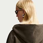 Sudadera con gorro cropped oversized de cierre completo para mujer Nike Studio Fleece Medium Weight