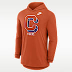Playera de manga larga universitaria Nike Dri-FIT con gorro para hombre Clemson Legacy