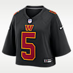 Jayden Daniels Washington Commanders Women's Nike NFL Cropped Tundra Game Jersey