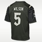 Jersey Nike de la NFL Game para niños talla grande Garrett Wilson New York Jets colección Rivalries