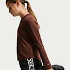 Playera de correr de manga larga Dri-FIT para niña talla grande Nike Tempo