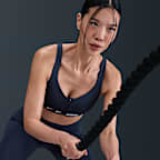 Bra deportivo con almohadillas y cierre frontal para mujer Nike Indy High Support