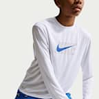 Playera de manga larga Dri-FIT UV para niño talla grande Nike Swim Hydroguard