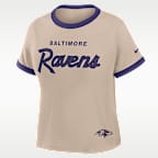 Baltimore Ravens Rewind Ringer Mod Women's Nike NFL Cropped T-Shirt