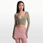 NikeSKIMS Stretch Knit Women's Long-Sleeve Wrap Top