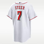 Jersey Nike de la MLB Replica para hombre Spencer Steer Cincinnati Reds