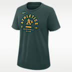 Camiseta Nike Dri-FIT de la MLB para mujer de la colección Athletics Authentic Early Work