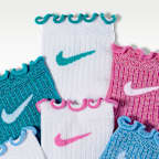 Nike Kids' Lettuce Welt Ankle Socks (6 Pairs)