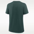 Playera universitaria Nike para mujer Michigan State Script Mantra Logo