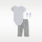 Nike Baby Bodysuit, Pants, and Terry Socks 3-Piece Set