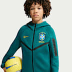 Brazil Tech Fleece Big Kids' (Boys') Nike Soccer Full-Zip Hoodie