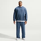 Calças de lã cardada de bainha aberta Nike Solo Swoosh para homem