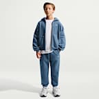 Sudadera con gorro de tejido Fleece de cierre completo para niños talla grande Nike Sportswear Solo Swoosh