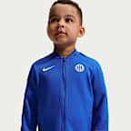 Pleteninová fotbalová sportovní souprava Nike Dri-FIT Inter Milán Strike pro malé děti